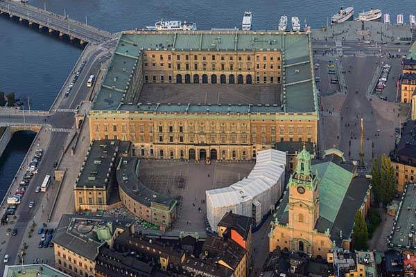 Vista aerea del Palacio Real de Estocolmo